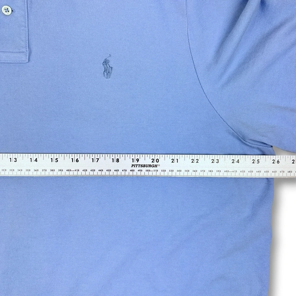 Ralph Lauren Polo Shirt Mens 2XL Pique Cotton Blue Pony Golf Preppy‎ Classic Fit
